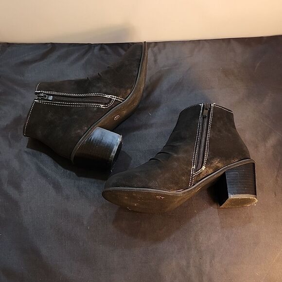 ROCKOMI WOMENS ANKLE  COMFORT CHUNKY HEEL ANKLE with ZIPPER BOOTIE - Picture 9 of 14